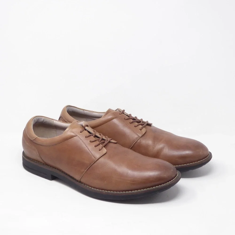 Abeo Mens Oscar Plain Toe Derby Shoes Brown Leather Lace Up Orthotic 13N